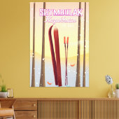 Shymbulak Kazachstan Ski reisposter Canvas Afdruk (Insitu (Woonkamer))