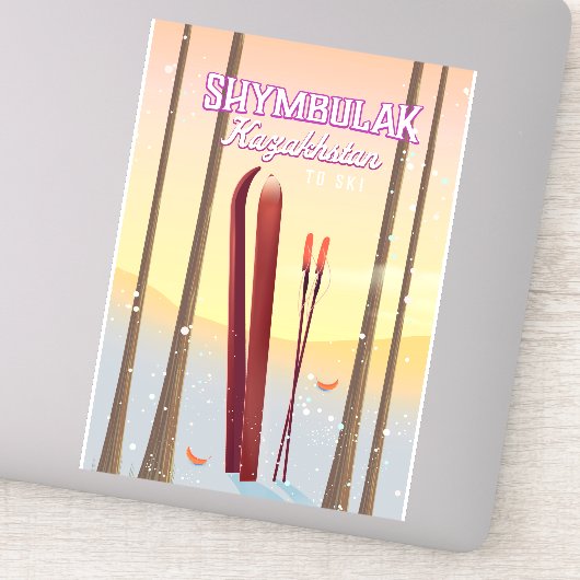 Shymbulak Kazachstan Ski reisposter Sticker (Detail)