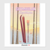 Shymbulak Kazachstan Ski reisposter Sticker (Vel)