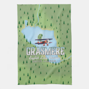 Shymbulak Kazachstan Ski reisposter Theedoek