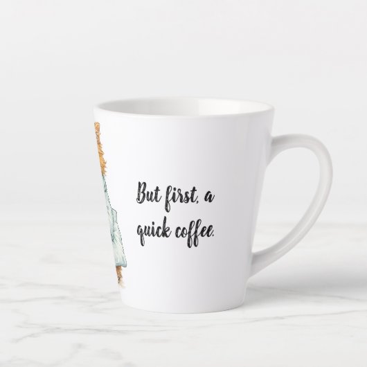 Si Hay Que Triunfar Grumpy Orange Cat Custom Quote Latte Mok (Rechts)