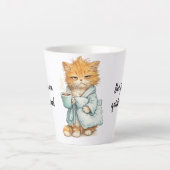 Si Hay Que Triunfar Grumpy Orange Cat Custom Quote Latte Mok (Voorkant)