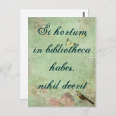 Si hortum in bibliotheca habes, nihil deerit briefkaart (Voorkant / Achterkant)