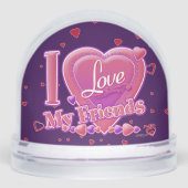 Si Love My Friends roze/paarse - hart Sneeuwbol (Voorkant)