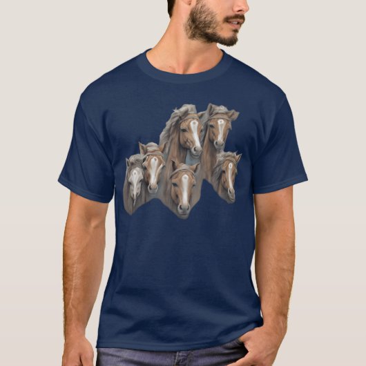 Si Mooie Paarden familie T-shirt (Voorkant)