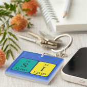 Si periodieke lijst naam het sleutelwoord 4 sleutelhanger (Voorkant Rechts)