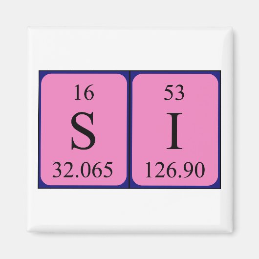 Si periodieke lijstnaam magnet 1 (Voorkant)