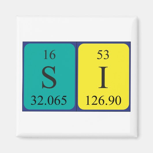 Si periodieke lijstnaam magnet 2 (Voorkant)