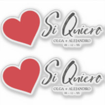 Sí Quiero Español Corazón Rojo Nombres para Boda