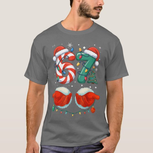 Si Seven 6 7 67 Christmas Funny family T-shirt (Voorkant)