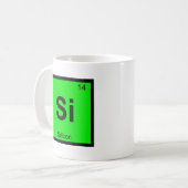 Si - Silicium Chemistry Periodic Table Symbool Koffiemok (Voorkant links)