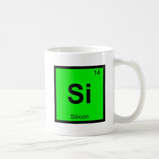 Si - Silicium Chemistry Periodic Table Symbool Koffiemok (Rechts)