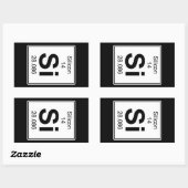 Si - silicium rechthoekige sticker (Vel)