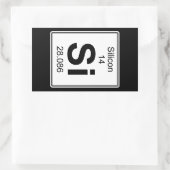 Si - silicium rechthoekige sticker (Tas)