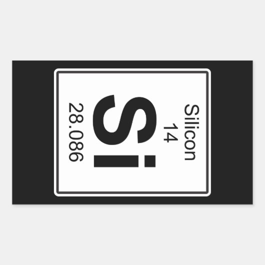 Si - silicium rechthoekige sticker (Voorkant)