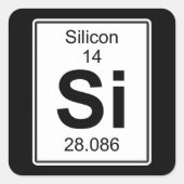 Si - Silicon Vierkante Sticker (Voorkant)