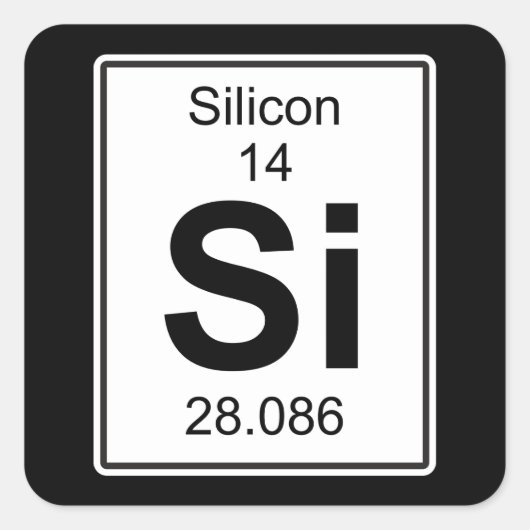 Si - Silicon Vierkante Sticker (Voorkant)