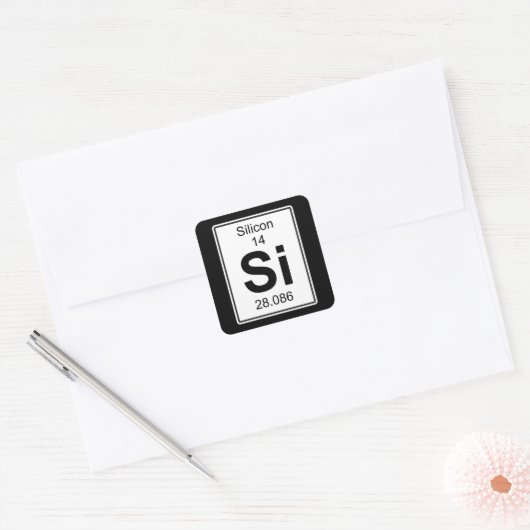Si - Silicon Vierkante Sticker (Envelop)
