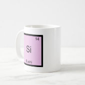 Si - Sushi Grappige Scheikunde Element Symbool T-S Koffiemok (Voorkant links)