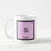 Si - Sushi Grappige Scheikunde Element Symbool T-S Koffiemok (Links)
