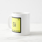 Si - Système International Grappige scheikunde sym Koffiemok (Voorkant links)