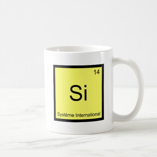 Si - Système International Grappige scheikunde sym Koffiemok (Rechts)