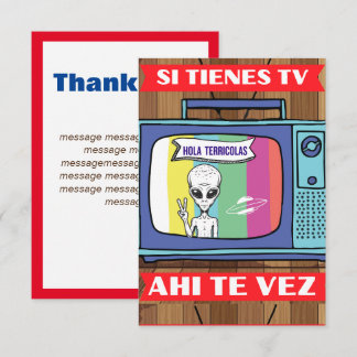 Si Tienes TV Ahi te Vez trekkoord tas Bedankkaart