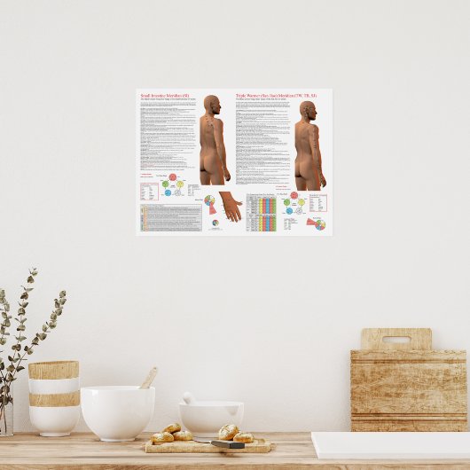 SI TW Meridian Acupuncture Points Poster (Keuken)