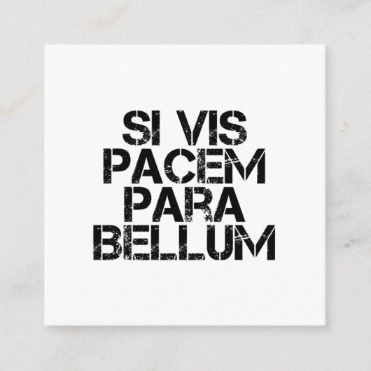 Si Vis Pacem Para Bellum Informatiekaartje (Voorkant)