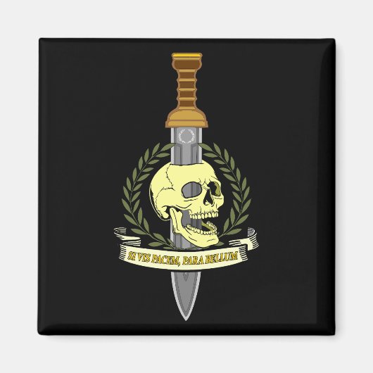 Si Vis Pacem, Para Bellum.. Skull Magneet (Voorkant)