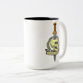Si Vis Pacem, Para Bellum.. Skull Tweekleurige Koffiemok (Voorkant rechts)