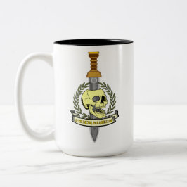 Si Vis Pacem, Para Bellum.. Skull Tweekleurige Koffiemok
