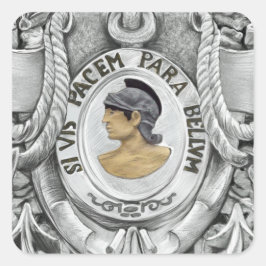 SI VIS PACEM PARA BELLUM VIERKANTE STICKER