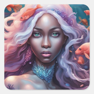 Sia Mia - Zeemeermin Series Art Collectie Vierkante Sticker