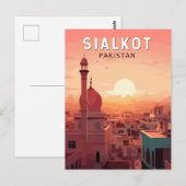 Sialkot Pakistan Travel Art Vintage Briefkaart (Voorkant / Achterkant)