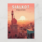 Sialkot Pakistan Travel Art Vintage Briefkaart (Voorkant)