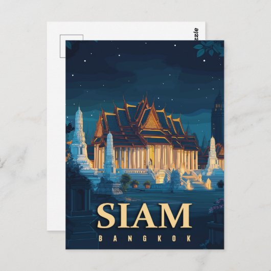 Siam Bangkok tempels reizen Briefkaart (Voorkant / Achterkant)