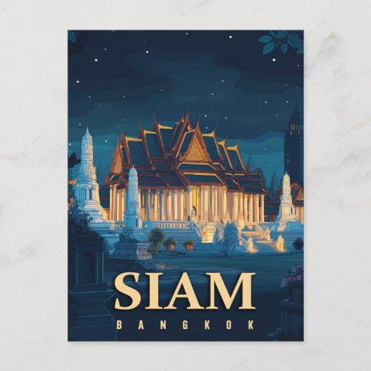  Siam Bangkok tempels reizen Briefkaart (Voorkant)
