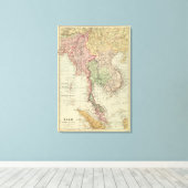 Siam, Birma en Anam Canvas Afdruk (Insitu (Houten vloer))