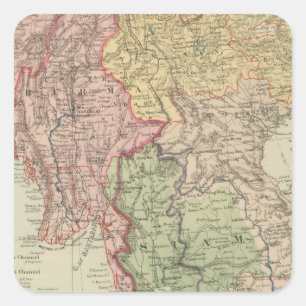 Siam, Birma en Anam Vierkante Sticker