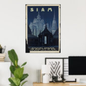 Siam Vintage Travel Poster en Retro Prints (Thuiskantoor)