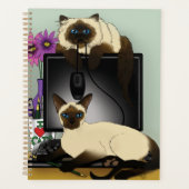 Siamees Computer Kantoor Bureaustoel Katten Grappi Planner (Voorkant)
