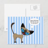 Siamees - Happy Birthday Cat Years - Briefkaart (Voorkant / Achterkant)