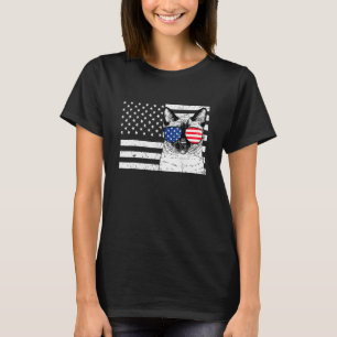 Siamees Kat 4 juli Amerikaanse Vlag Patriottisch T-shirt