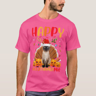 Siamees Kat Dier Gelukkig Siamees Kat Hellobedankt T-shirt