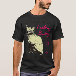 Siamees kat en koken t-shirt