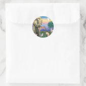 Siamees Kat en St Franciscus Ronde Sticker (Tas)