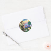 Siamees Kat en St Franciscus Ronde Sticker (Envelop)