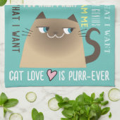 Siamees Kat Grappig Theedoek (Gevouwen)
