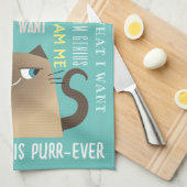 Siamees Kat Grappig Theedoek (Quarter Fold)